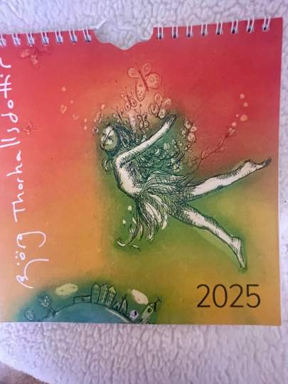 2025 calendar, images by artist Björg Thorhallsdottir